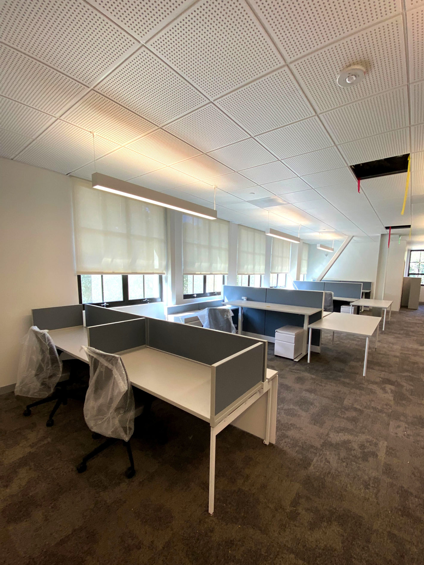 Atherton Civic Center offices with Ray Magic® Quad ceiling tiles (for heating and cooling).