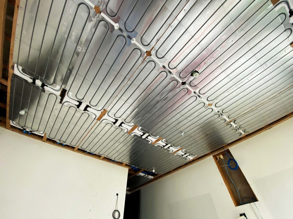 Radiant ceiling with plenty of panel coverage.