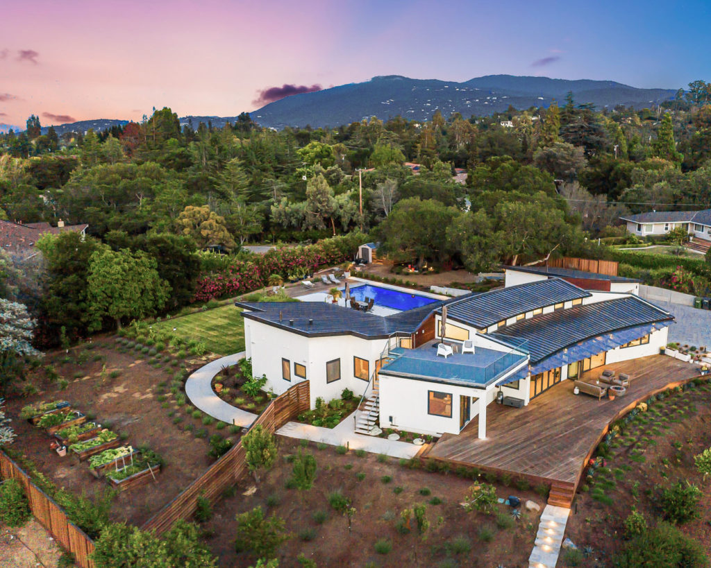 Giannella drone shot of home that uses Messana Ray Magic® radiant ceiling panels.