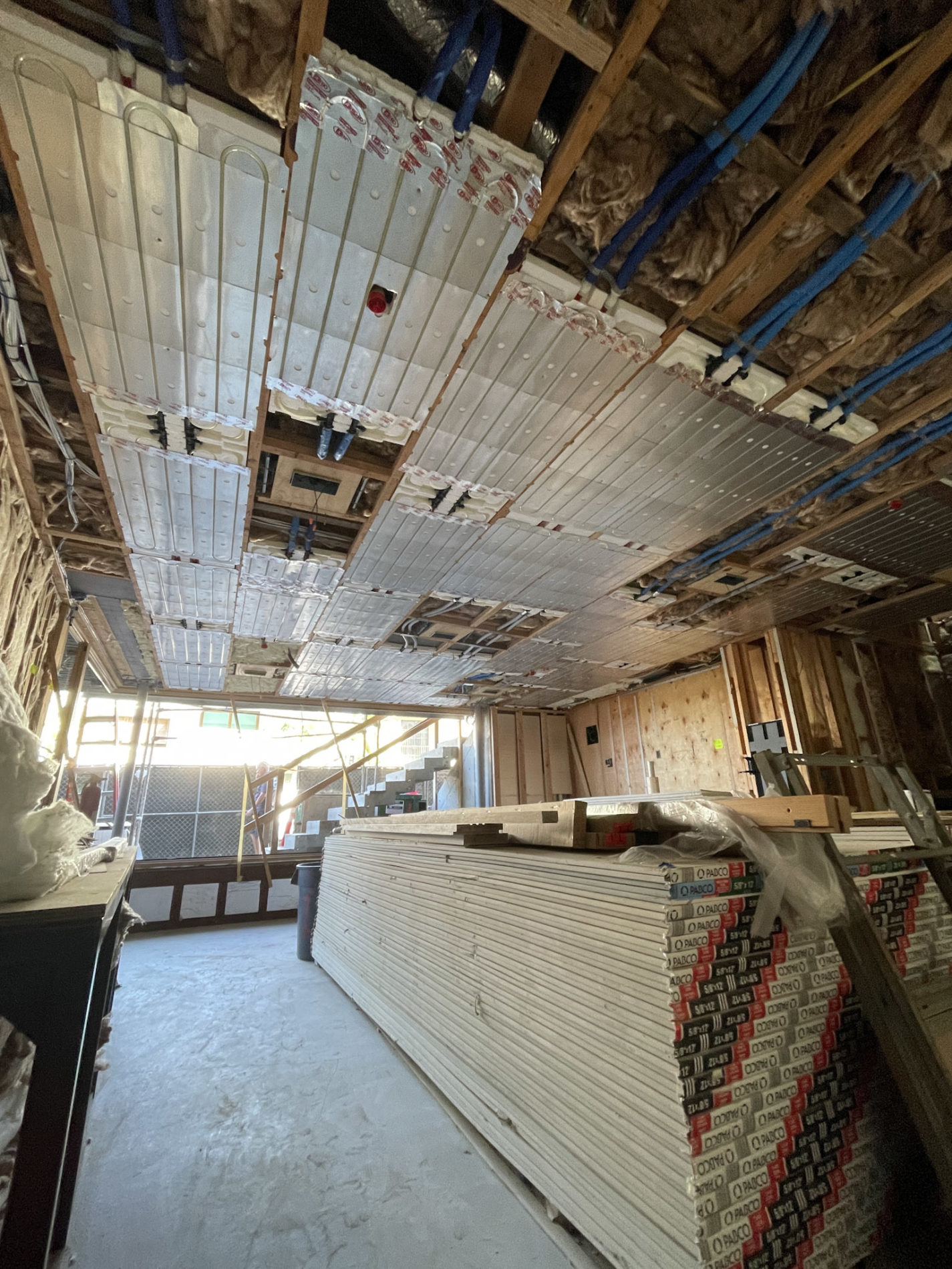 Radiant Ceiling Installed before it is covered with drywall
