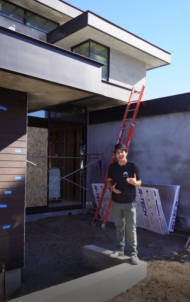 Saul showing our Ray Magic® radiant ceiling panels!