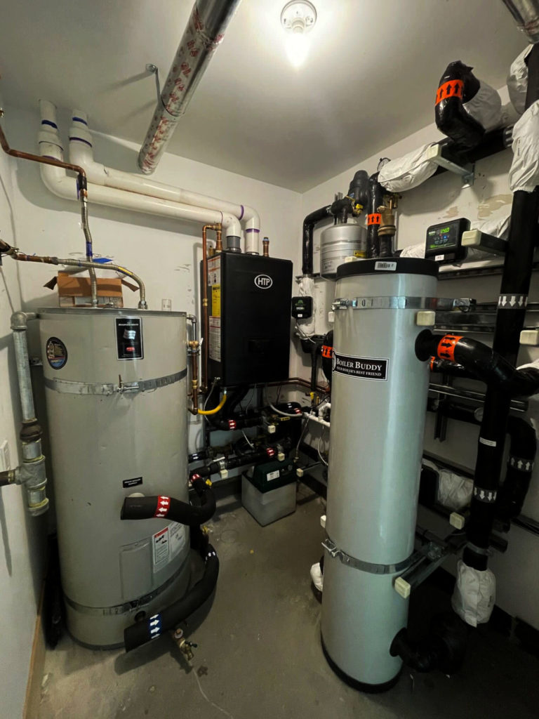 Mechanical Room for hydronic heating and cooling.